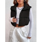 Zip Up Cropped Vest ...