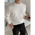Men's Fashion Long Sleeve Solid Knitted Sweater, Men's Pullover For Autumn Winter