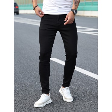 Men's Classic Design Skinny Jeans, Men's Casual Street Style Stretch Jeans Men's Classic Design Skinny Jeans, Men's Casual Street Style Stretch Jeans